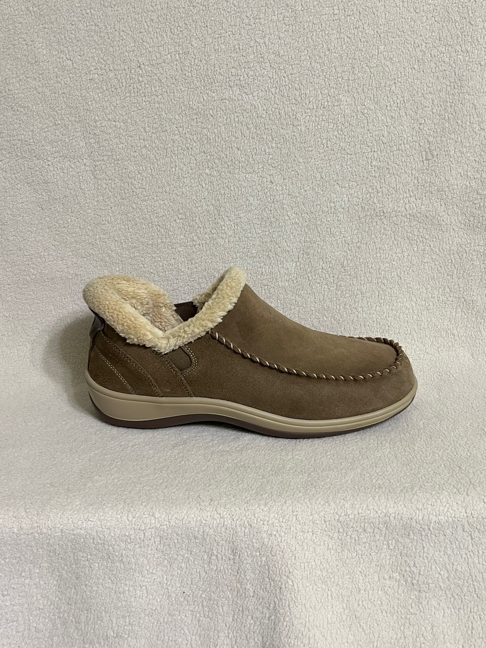 Orthofeet Lorin Tan Suede Orthopedic Shoes Winter Slippers Women's 11 Wide